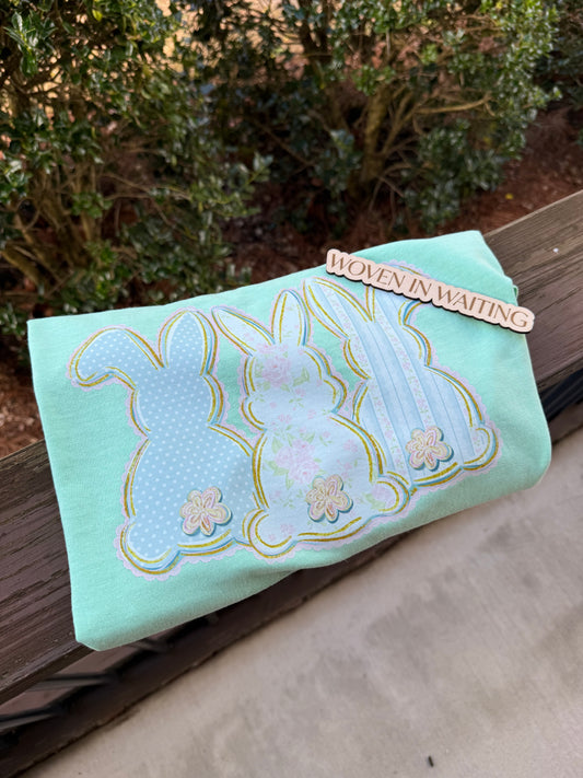 ‘Three Floral Bunnies’ Printed Tshirt