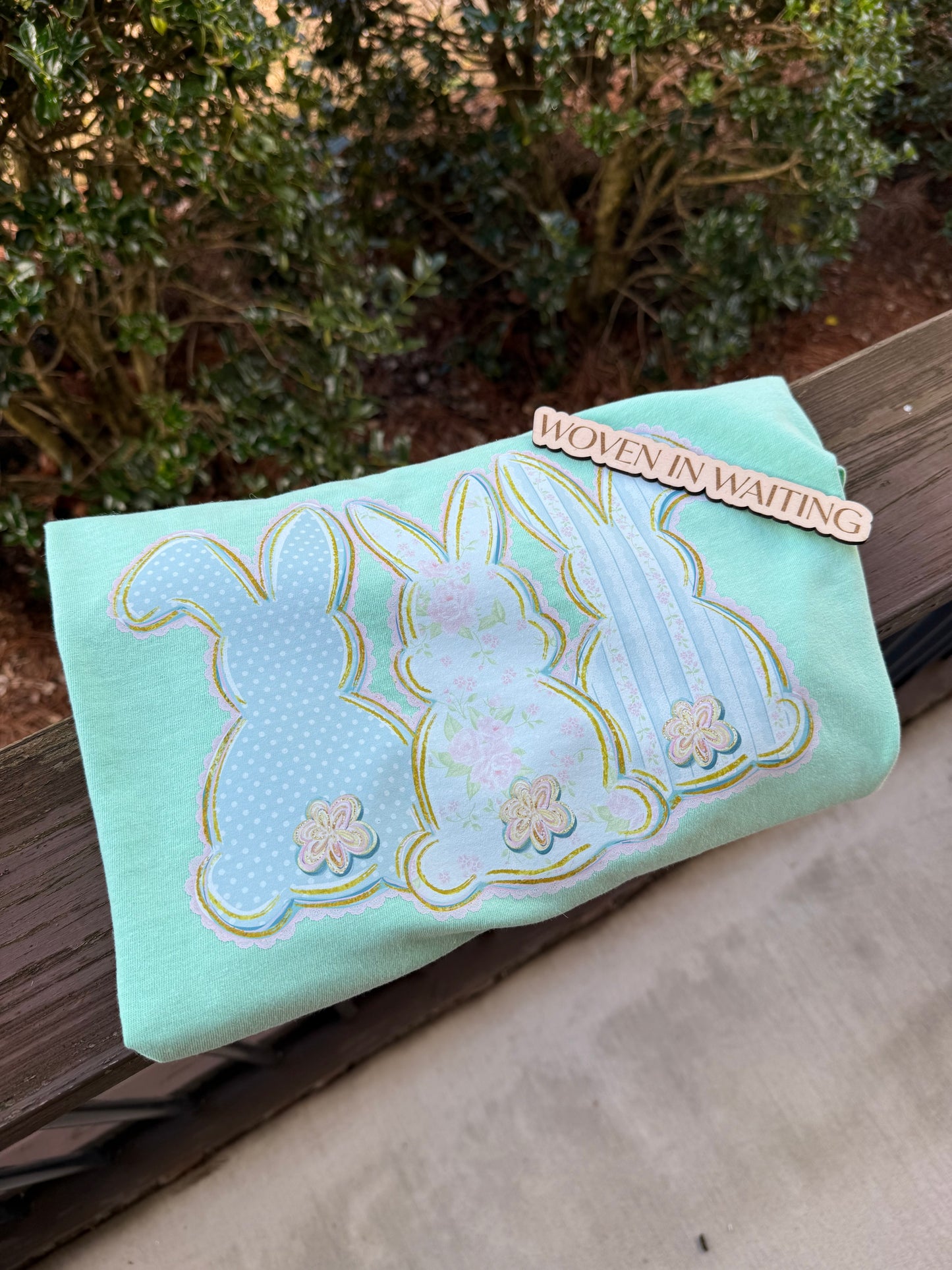 ‘Three Floral Bunnies’ Printed Tshirt
