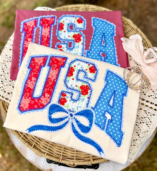 'USA Bow' Printed Tshirt