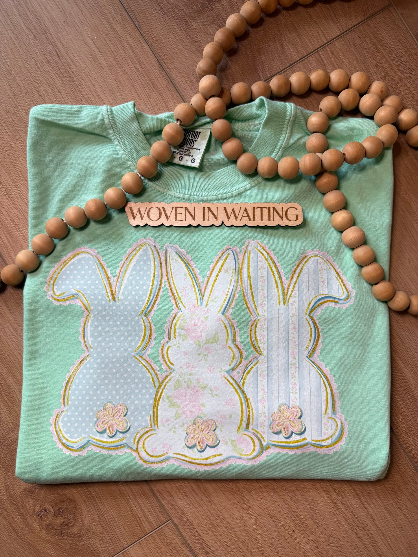 ‘Three Floral Bunnies’ Printed Tshirt