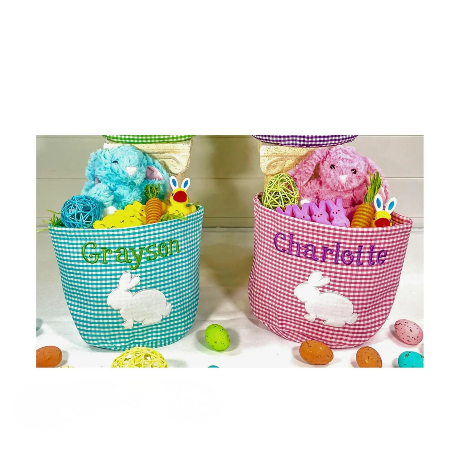 Personalized Embroidered Easter Baskets